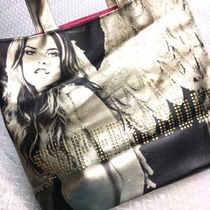 Victoria’s Secret  metallic gold &  blk Angel Supermodel Lined   vinyl t…